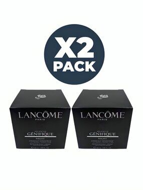 Lancôme Advanced Génifique Night Cream 1.69oz  Anti-Aging Moisturizer Pack of 2